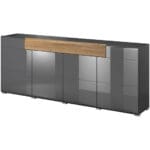 Komoda DELTO TL25 dub grandson / antracit lesk