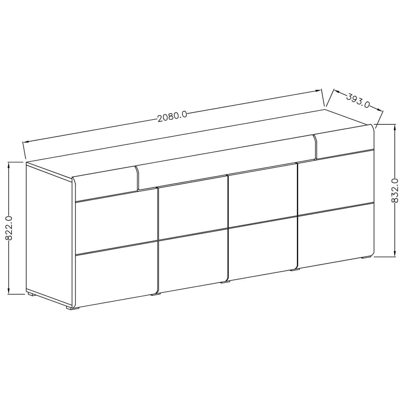 Komoda DELTO TL25 dub grandson / antracit lesk - Obrázek 3