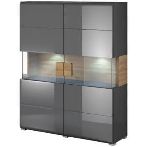 Komoda DELTO TL42 dub grandson / antracit lesk