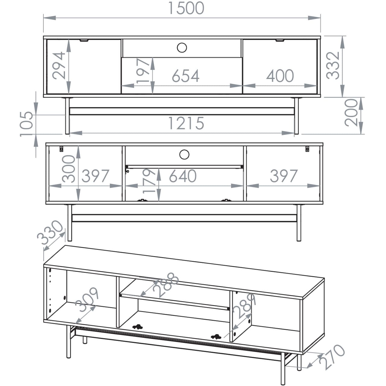 Komoda RTV SARGAS 06 dub mavelie - Obrázek 10