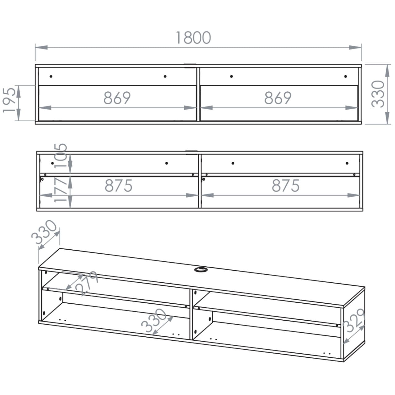 Komoda RTV visací SARGAS 07 dub mavelie - Obrázek 7