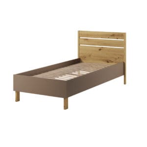 Postel 90 s roštem dub artisan/béžová/lanýž LENNY LY10