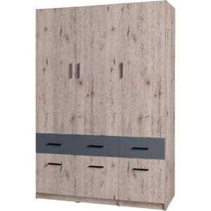 Šatní skříň 136cm PARMA 04 dub wellington / grafit
