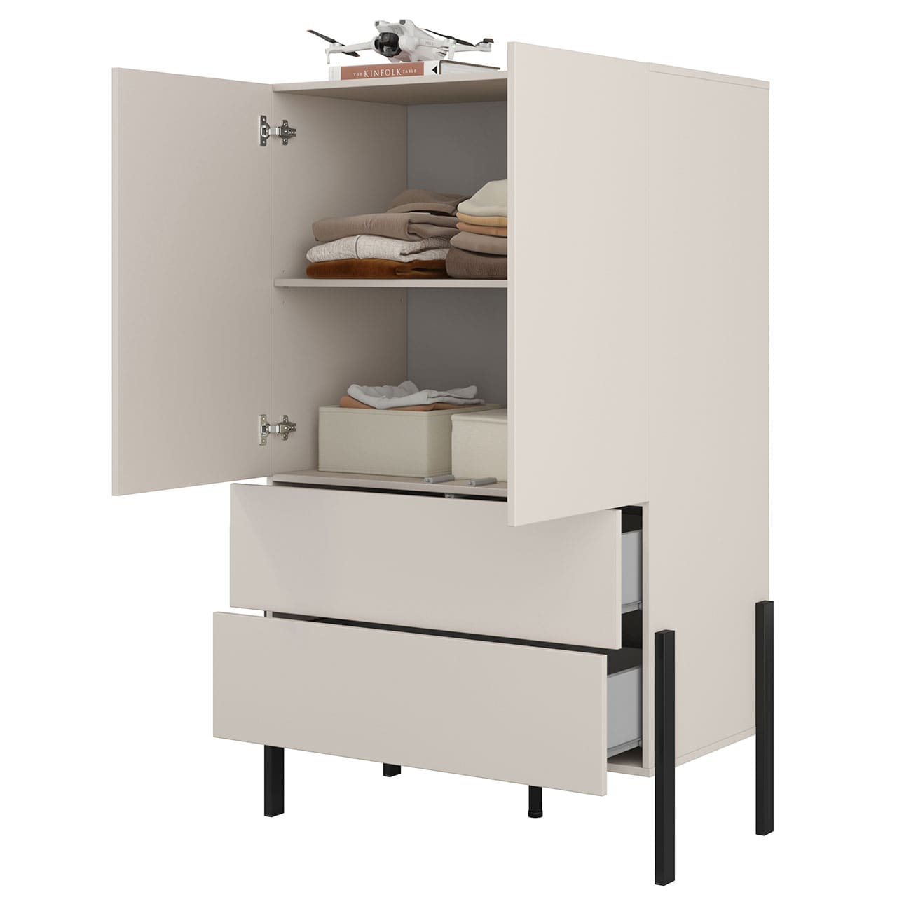 Skříň se šuplíky JUKAN 38 kašmín - Obrázek 2