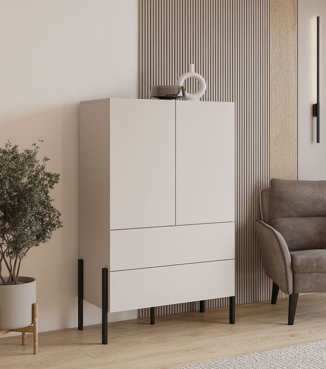 Skříň se šuplíky JUKAN 38 kašmín - Obrázek 4