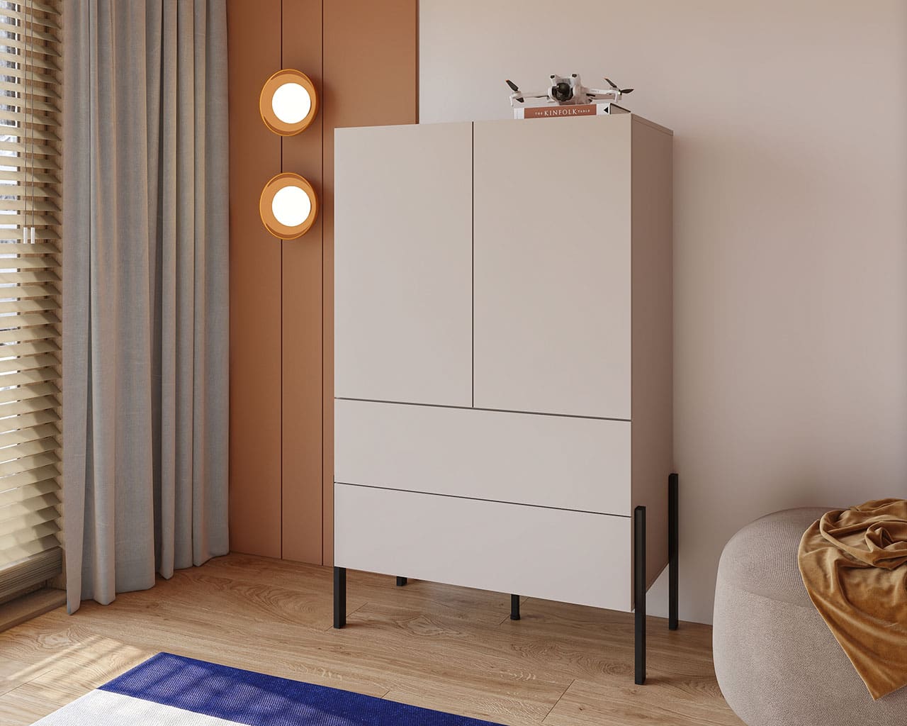 Skříň se šuplíky JUKAN 38 kašmín - Obrázek 5