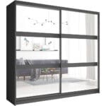 Skříň se zrcadlem 230 NINO 01 šedá grafit