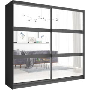 Skříň se zrcadlem 230 NINO 01 šedá grafit