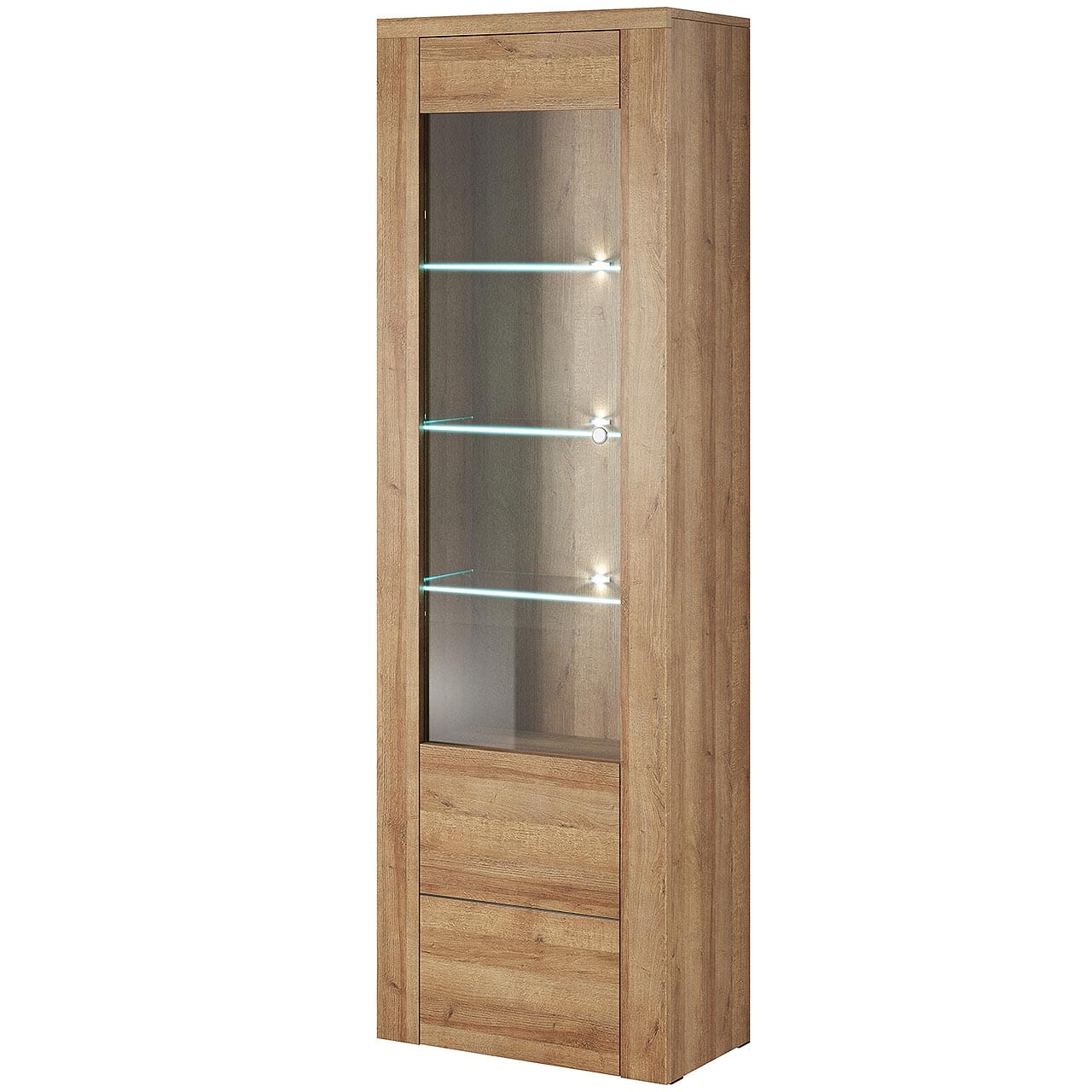 Vitrína LORAN LO05 dub riviera světlý