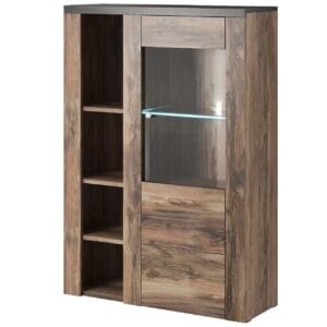 Vitrína LORAN LO44 satin nussbaum / touchwood