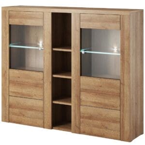 Vitrína LORAN LO46 dub riviera světlý