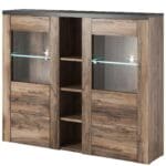 Vitrína LORAN LO46 satin nussbaum / touchwood