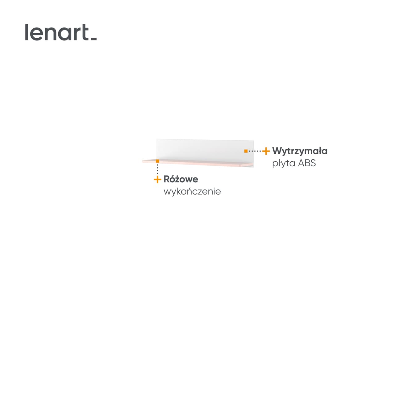 Závěsná police 110 bílá/růžová LUNA LN14 - Obrázek 2