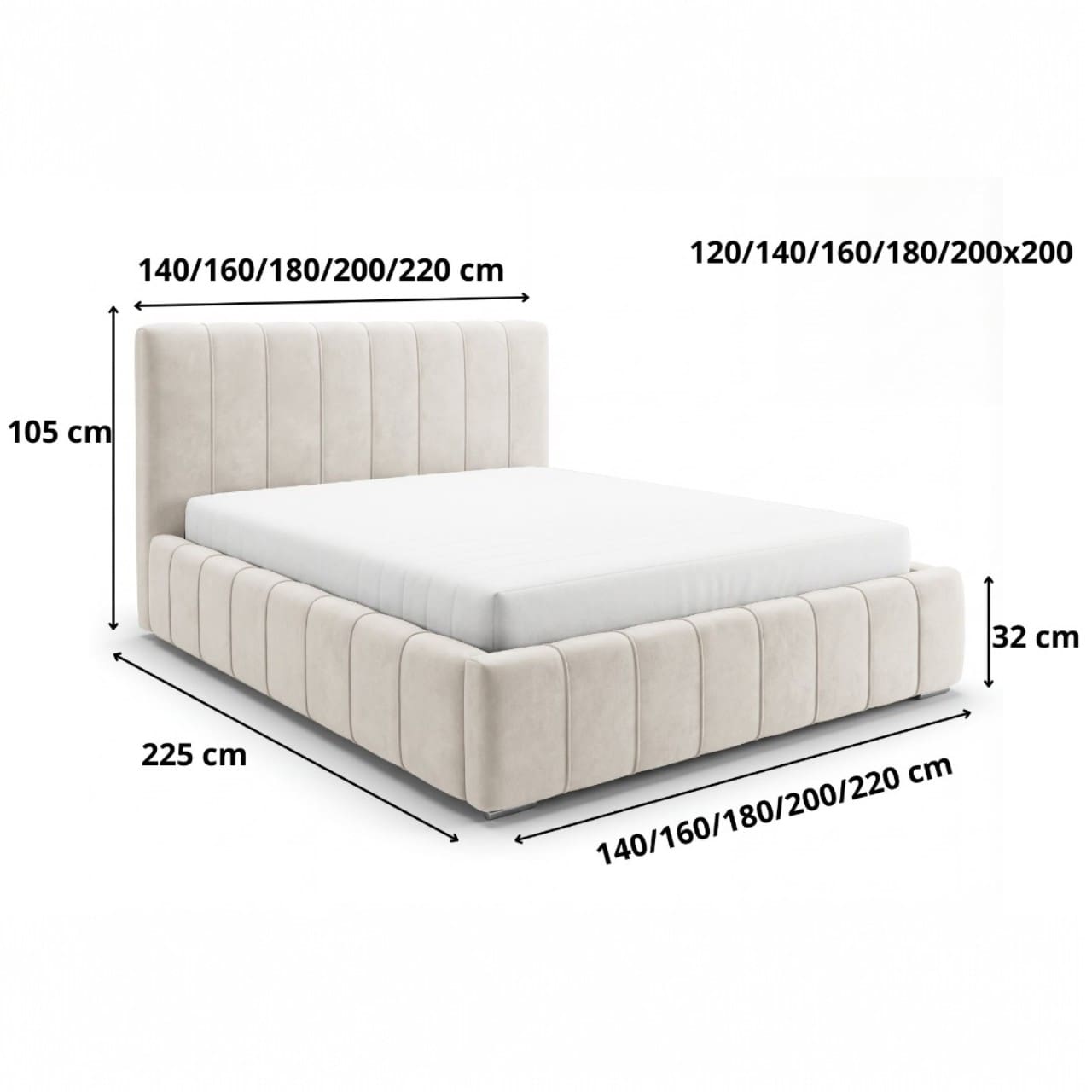 Čalouněná postel AVEIRO 200x200 magic velvet 2217 - Obrázek 9