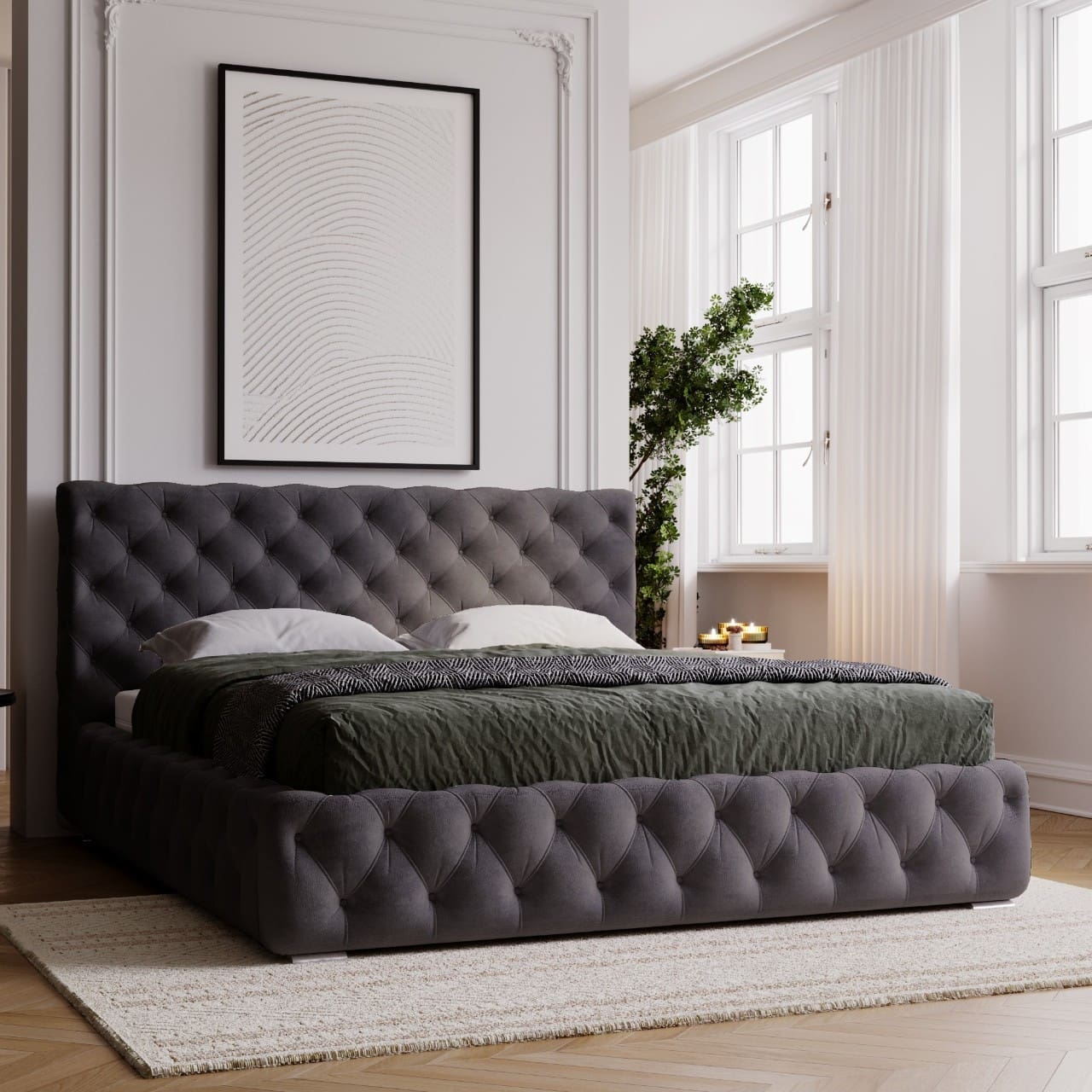 Čalouněná postel INTER 200x200 magic velvet 2219 - Obrázek 5