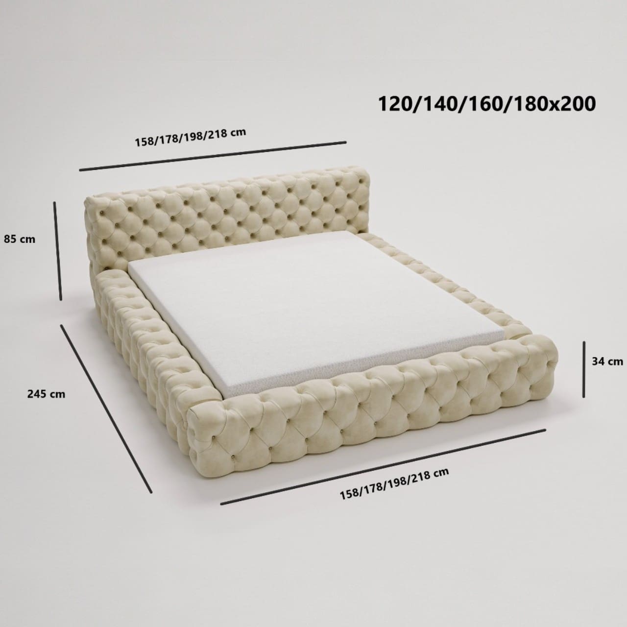 Čalouněná postel NOIA 160x200 magic velvet 2217 - Obrázek 7