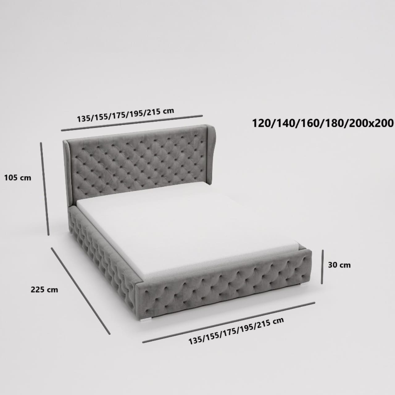 Čalouněná postel PRINZ 120x200 magic velvet 2217 - Obrázek 6