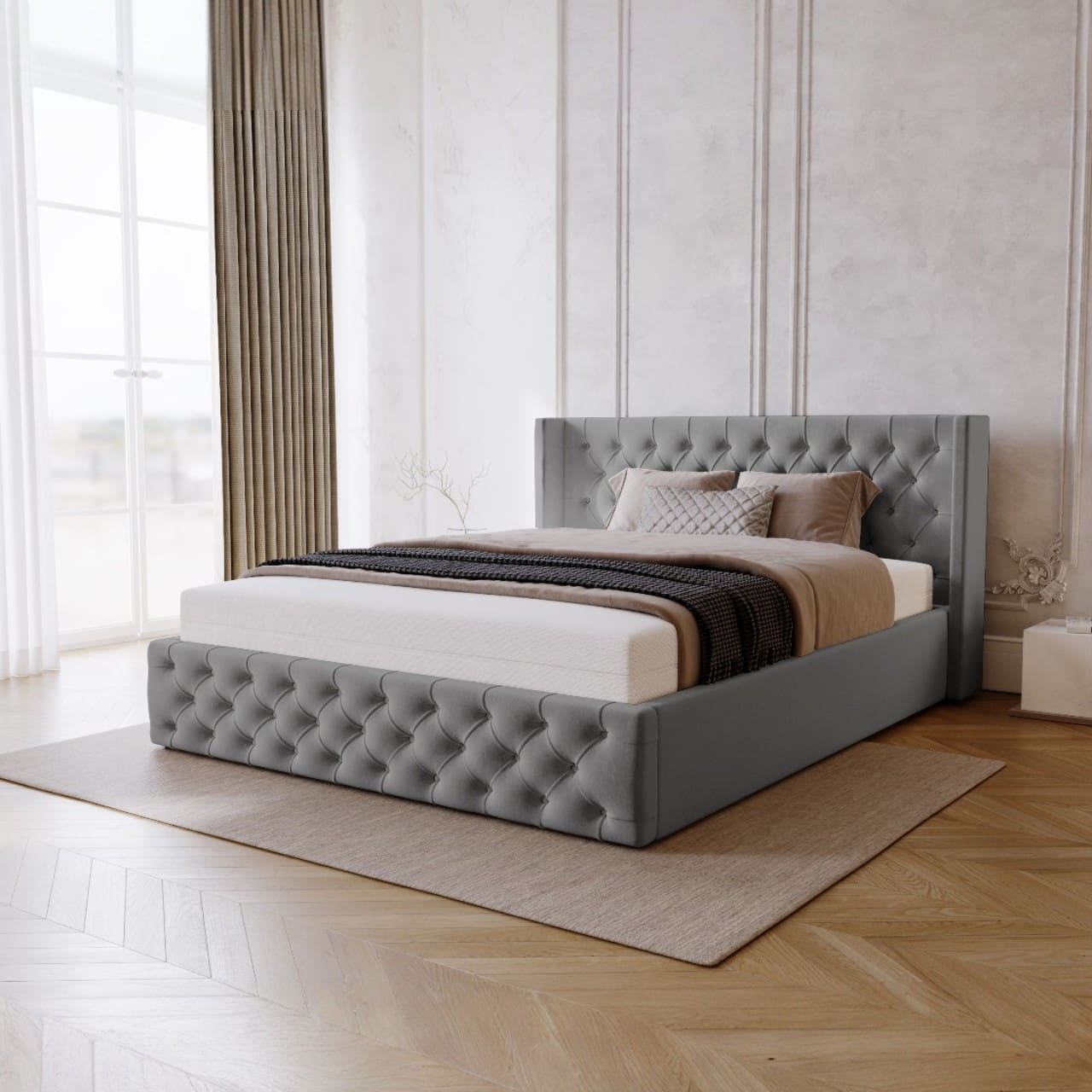 Čalouněná postel VERDES 140x200 magic velvet 2217 - Obrázek 4