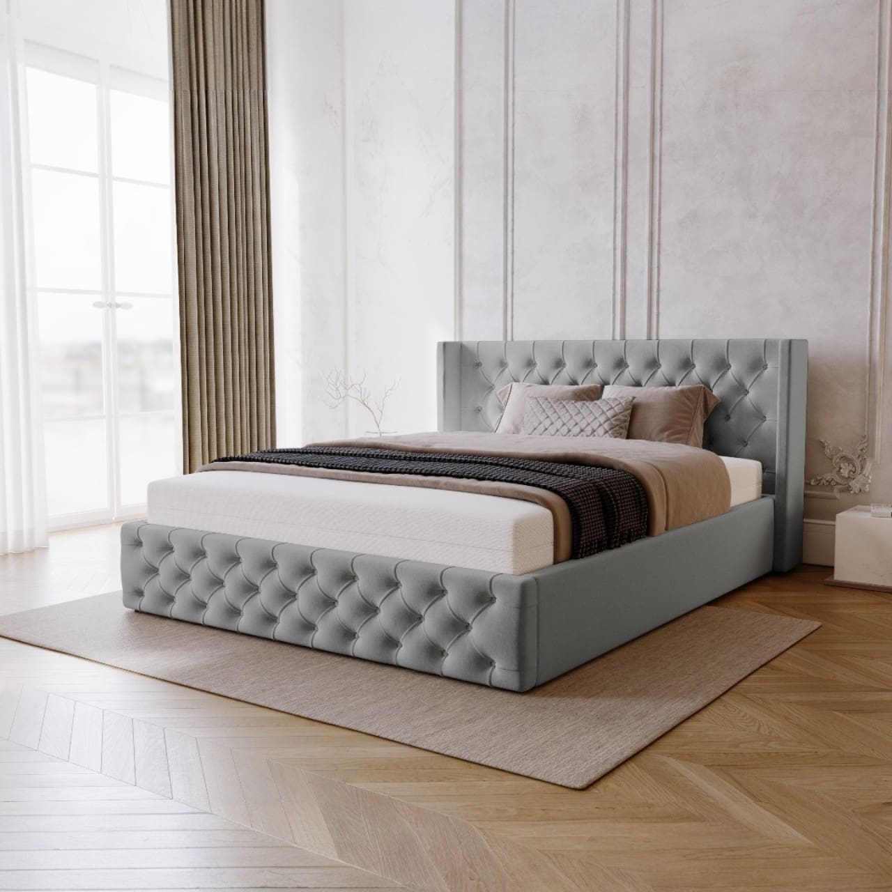 Čalouněná postel VERDES 140x200 magic velvet 2218 - Obrázek 4