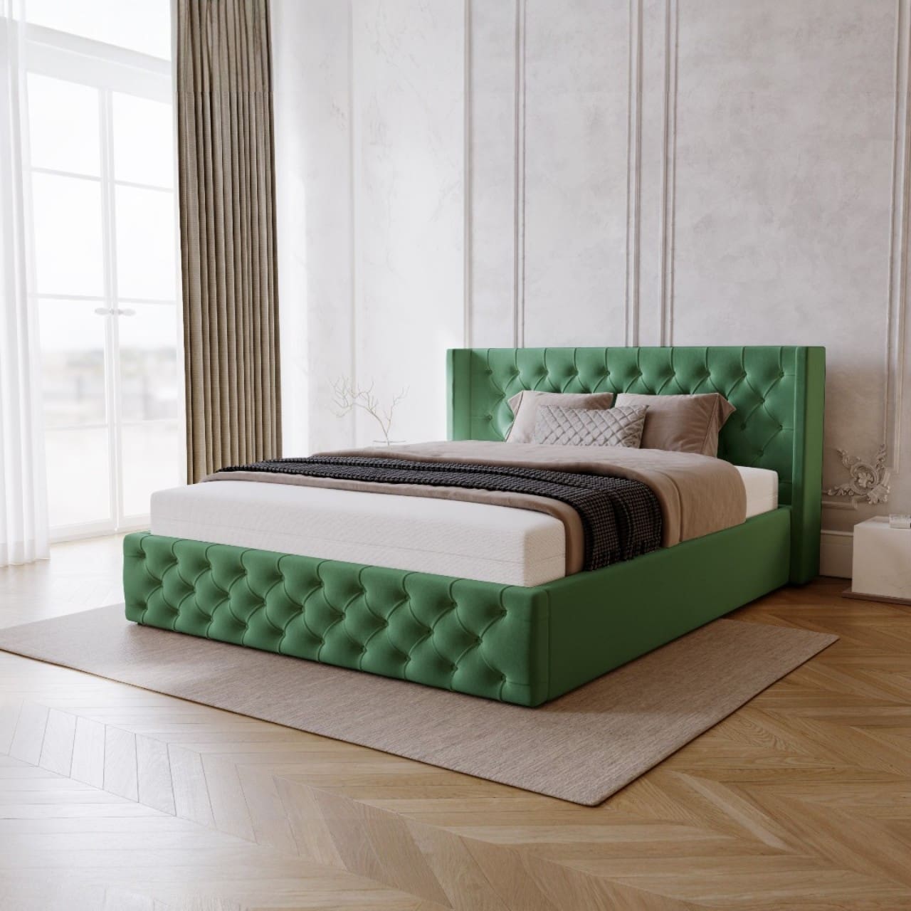 Čalouněná postel VERDES 140x200 magic velvet 2225 - Obrázek 4