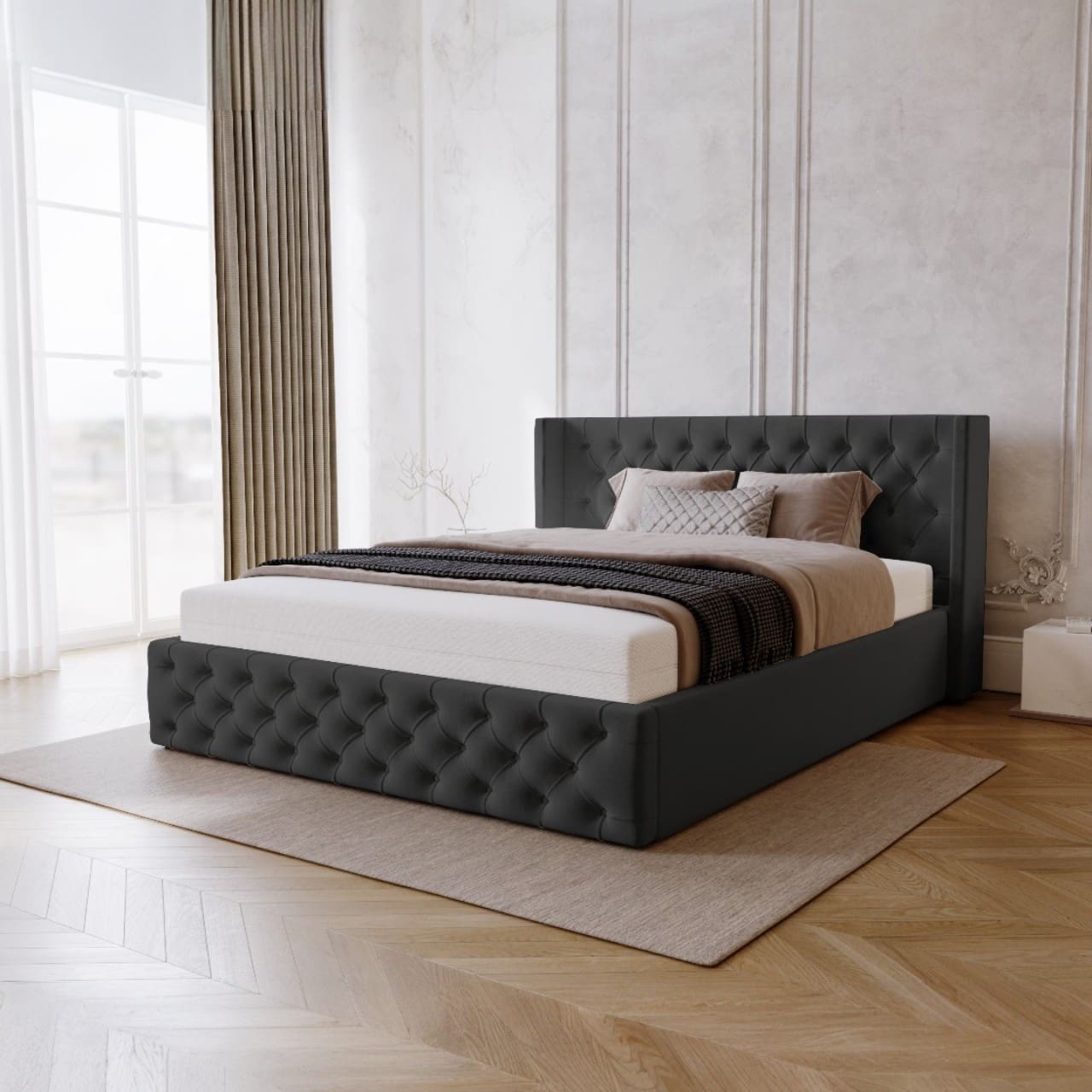 Čalouněná postel VERDES 180x200 magic velvet 2219 - Obrázek 4