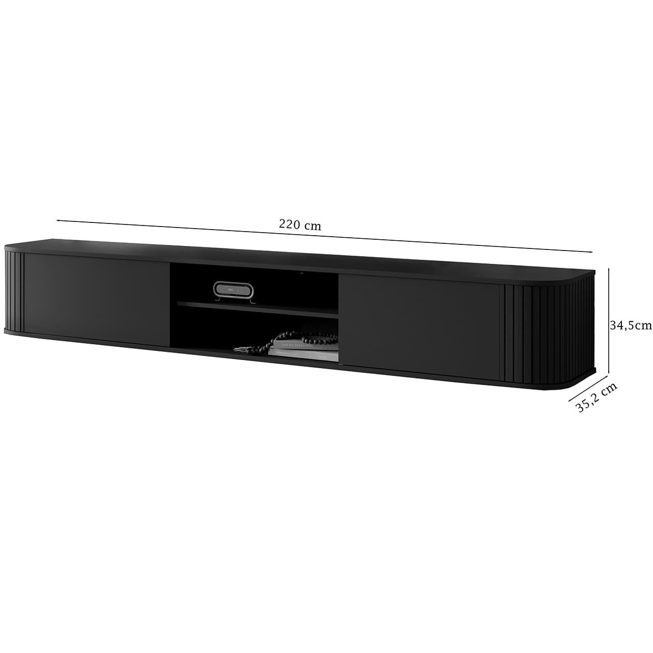 Komoda RTV 220 2K ZENO černá - Obrázek 2
