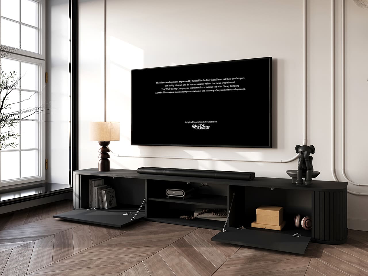 Komoda RTV 220 2K ZENO černá - Obrázek 3