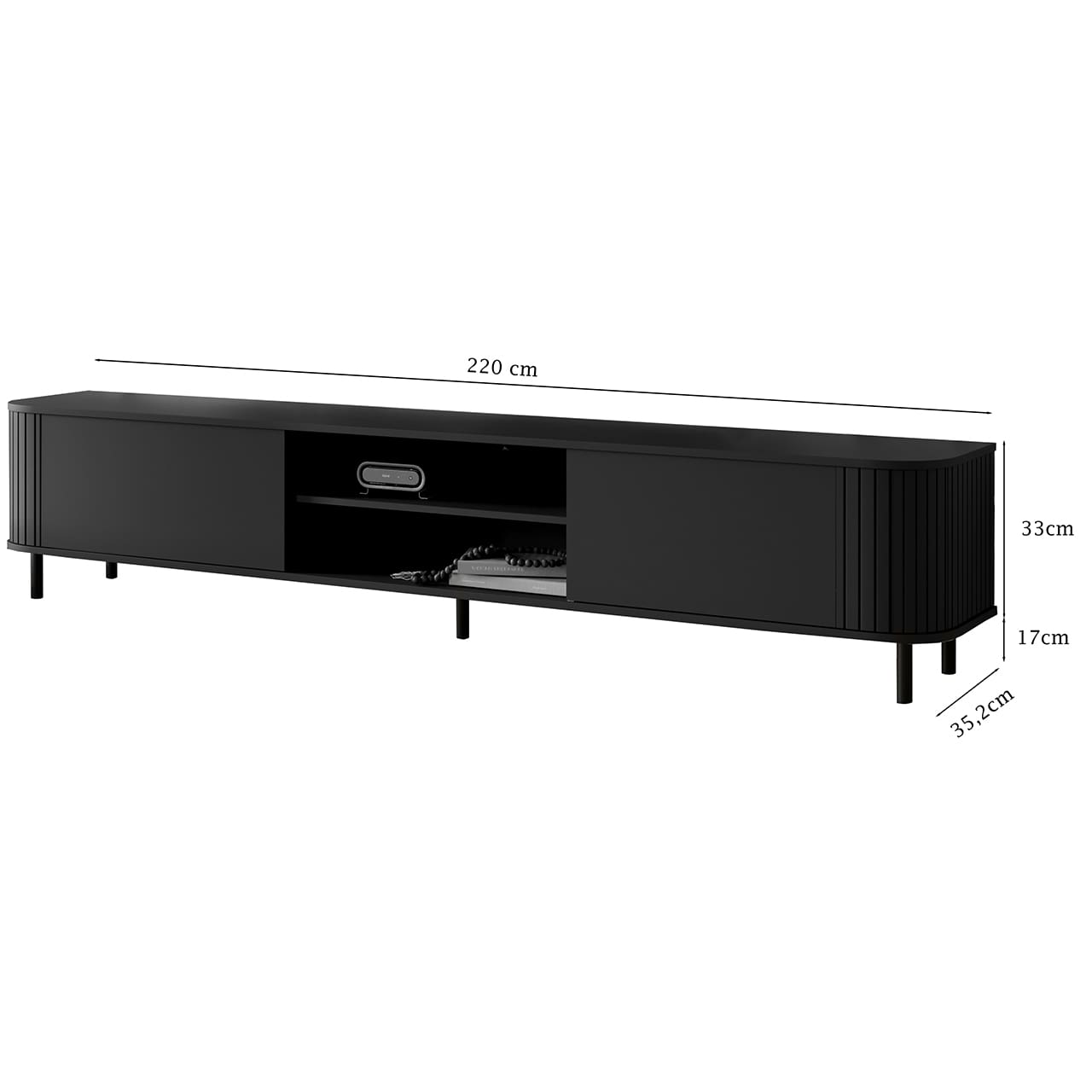Komoda RTV 220 2K ZENO černá / kašmír - Obrázek 2