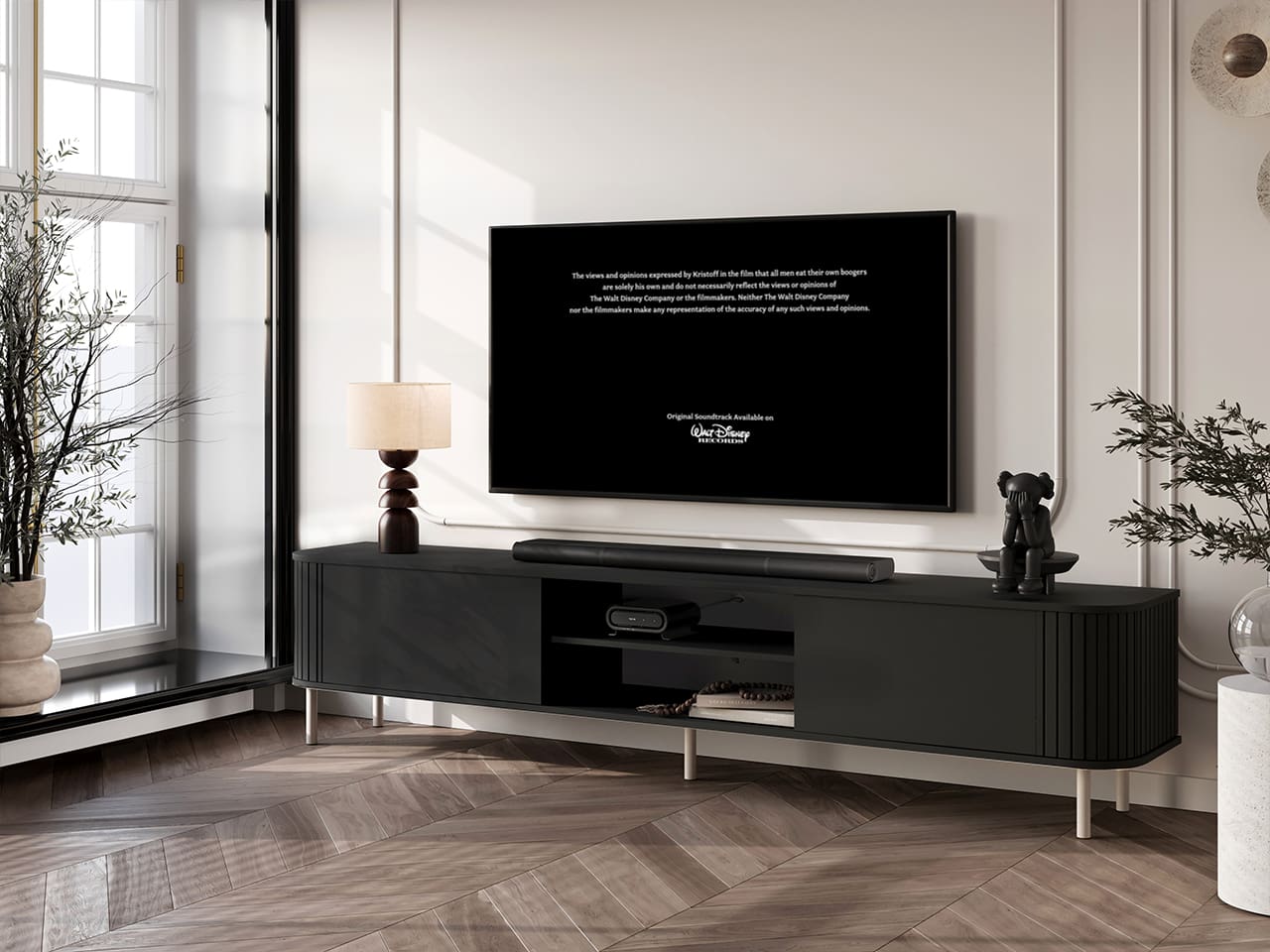 Komoda RTV 220 2K ZENO černá / kašmír - Obrázek 3