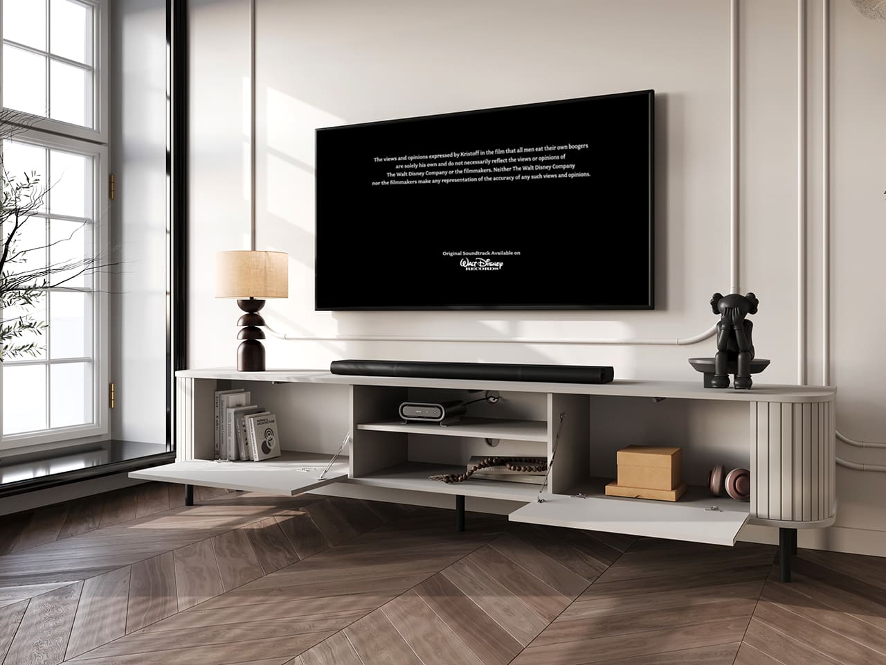 Komoda RTV 220 2K ZENO kašmír / černá - Obrázek 4