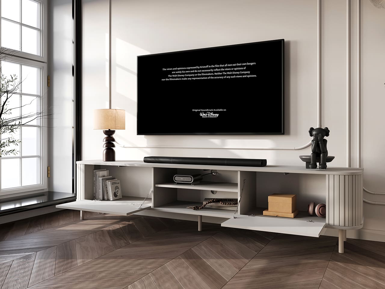 Komoda RTV 220 2K ZENO kašmír / kašmír - Obrázek 4