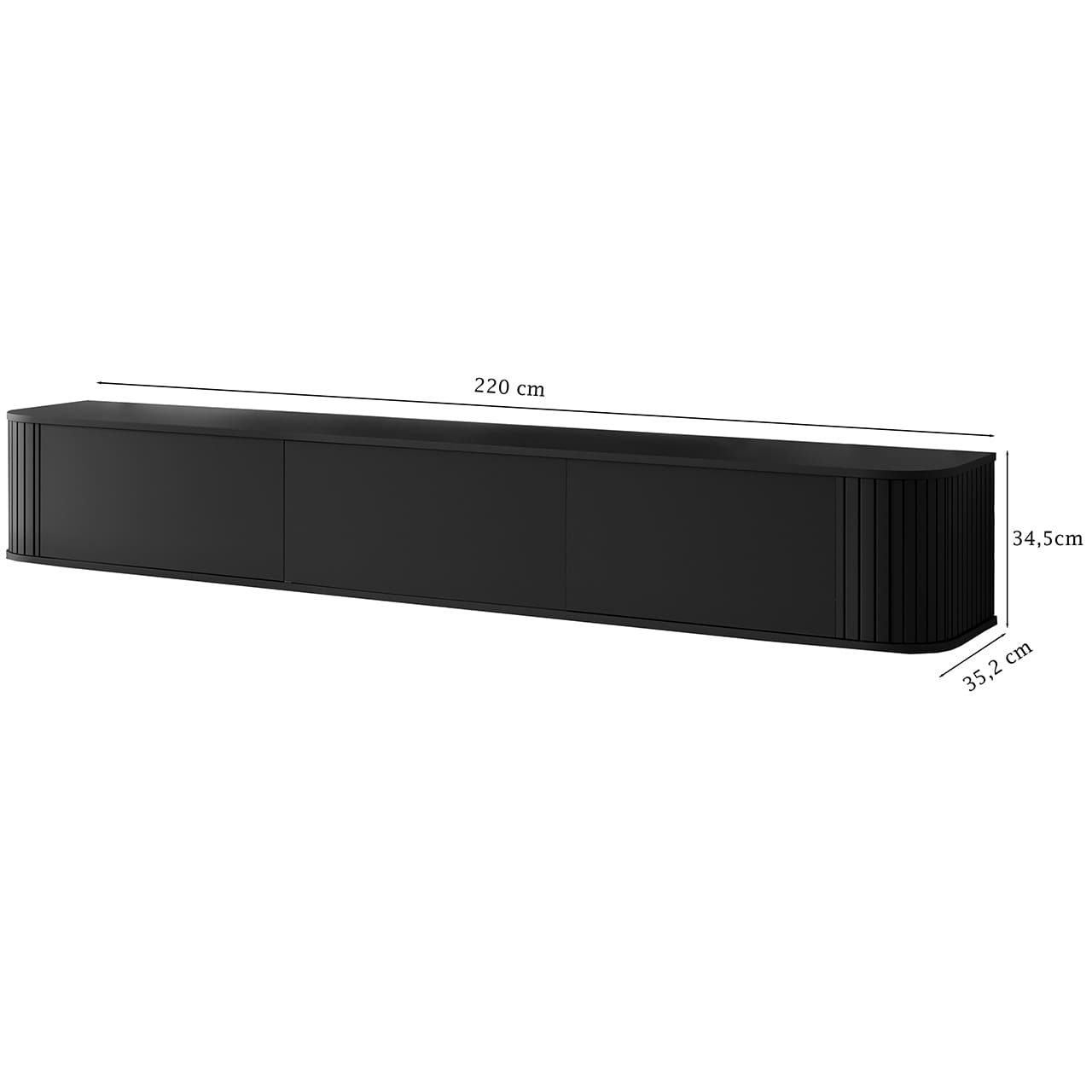 Komoda RTV 220 3K ZENO černá - Obrázek 2