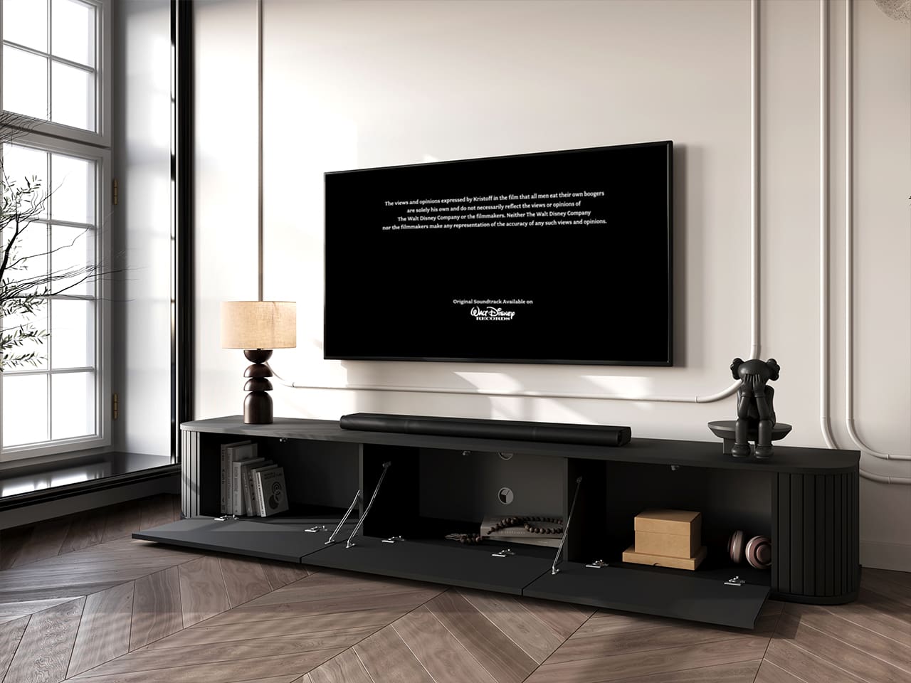 Komoda RTV 220 3K ZENO černá - Obrázek 3