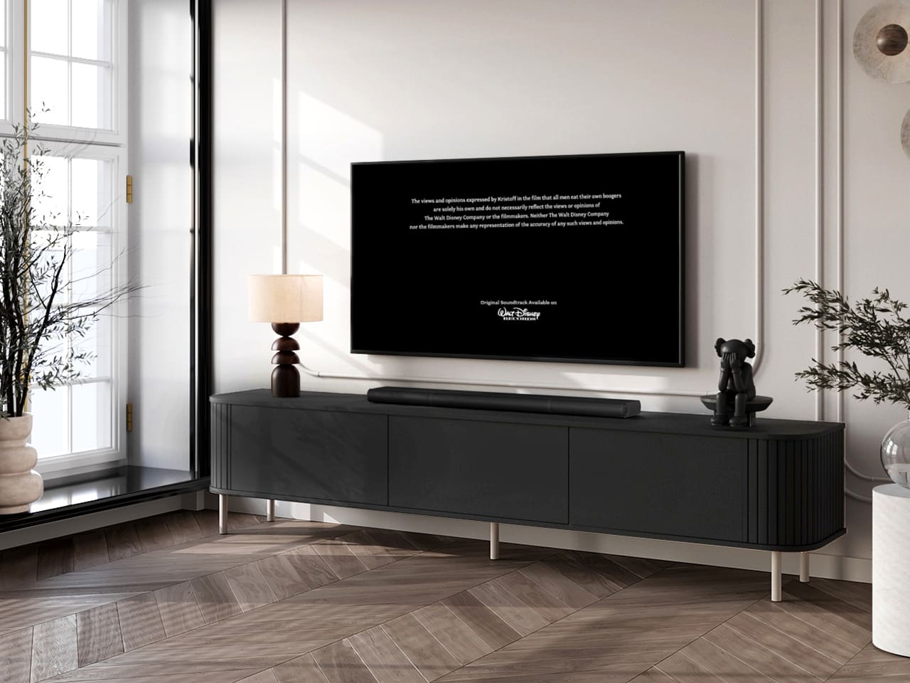 Komoda RTV 220 3K ZENO černá / kašmír - Obrázek 3