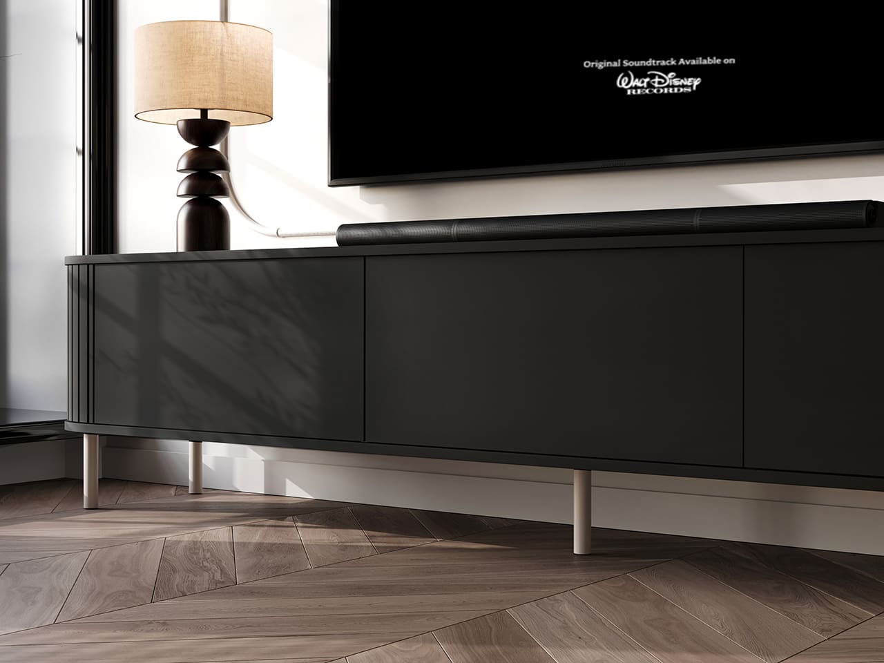 Komoda RTV 220 3K ZENO černá / kašmír - Obrázek 5