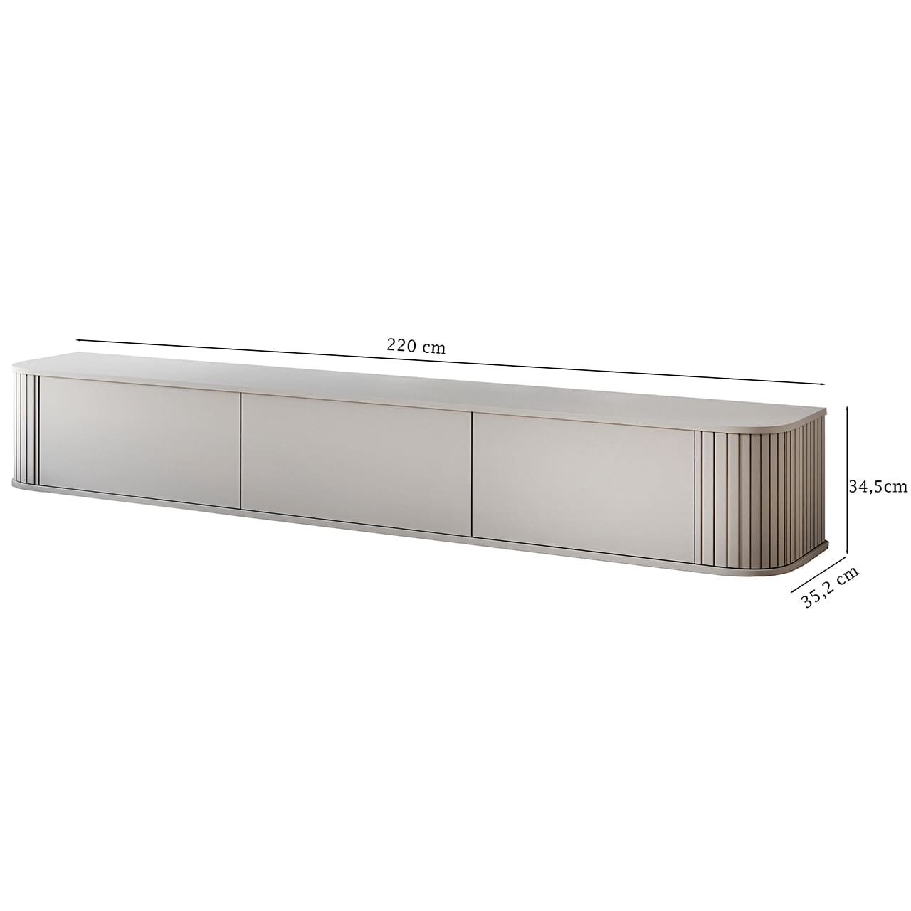 Komoda RTV 220 3K ZENO kašmír - Obrázek 2