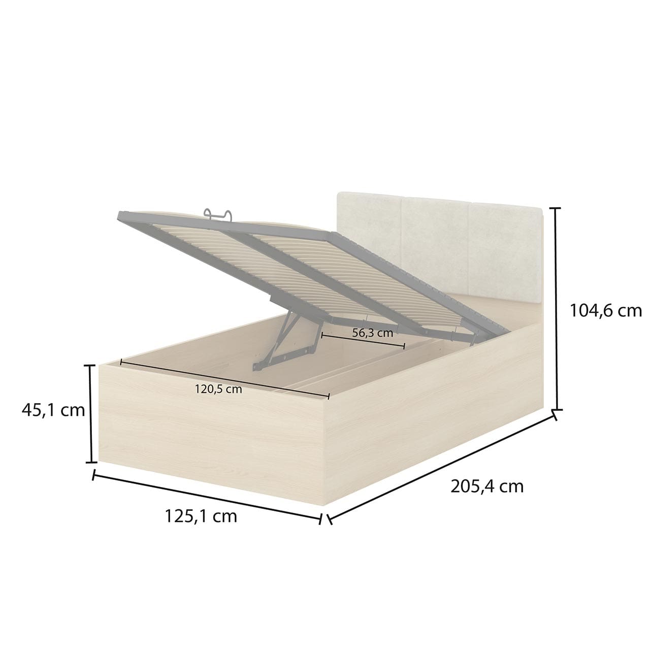 Postel s úložným prostorem 120x200 LERRA 55 dub lindberg - Obrázek 3